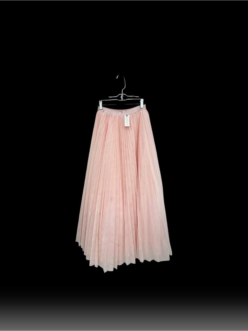 Hutch Anthropologie Pleated Tulle Maxi Skirt Baby Pink Tutu XS NEW